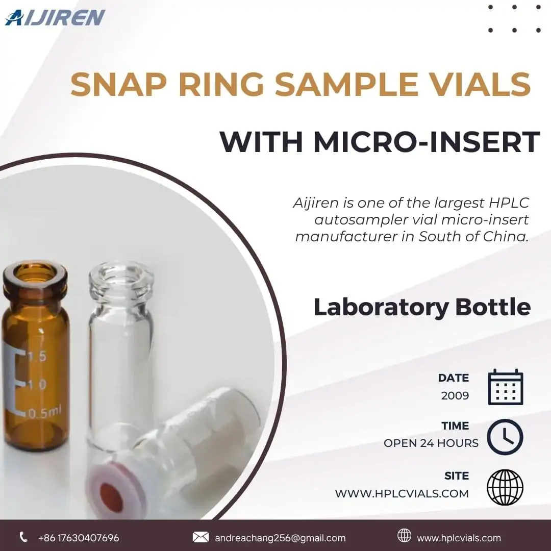 20ml headspace vialFree sample Snap Ring Sample Vials with micro-insert