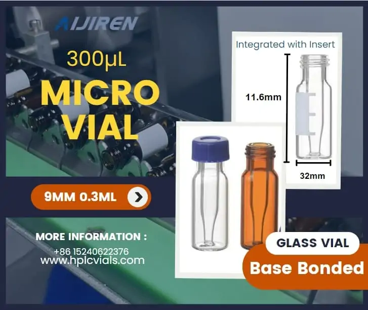 9mm 0.3ml Glass Micro vial Integrated with Insert