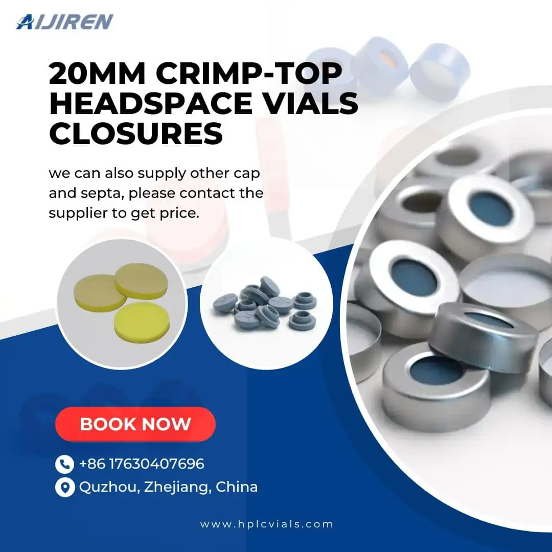 2ml autosampler vial20ml Crimp-top Chromtography Sample Vials aluminum cap with septa factory
