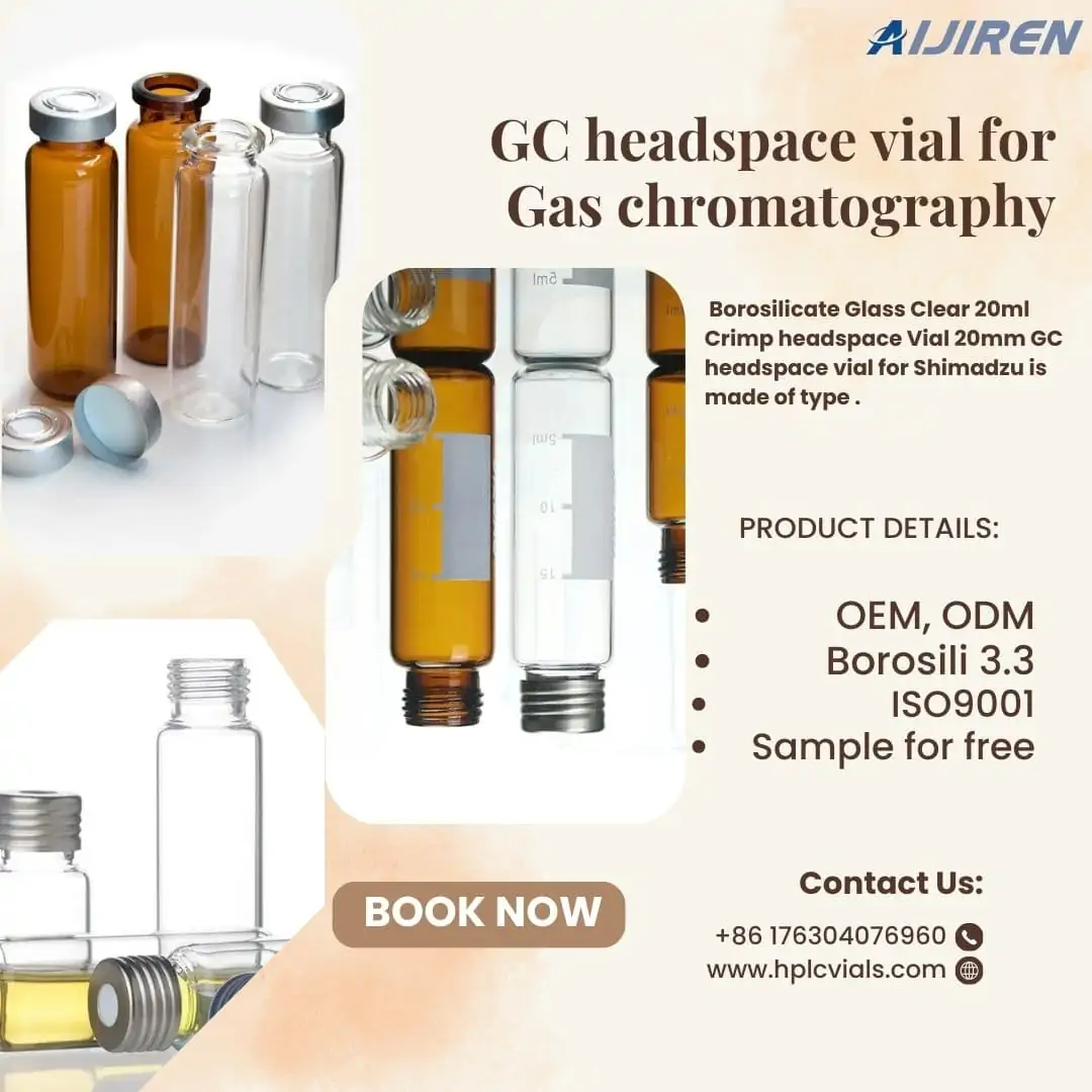 2ml autosampler vial20ml Crimp headspace Vial 20mm GC headspace vial for Shimadzu