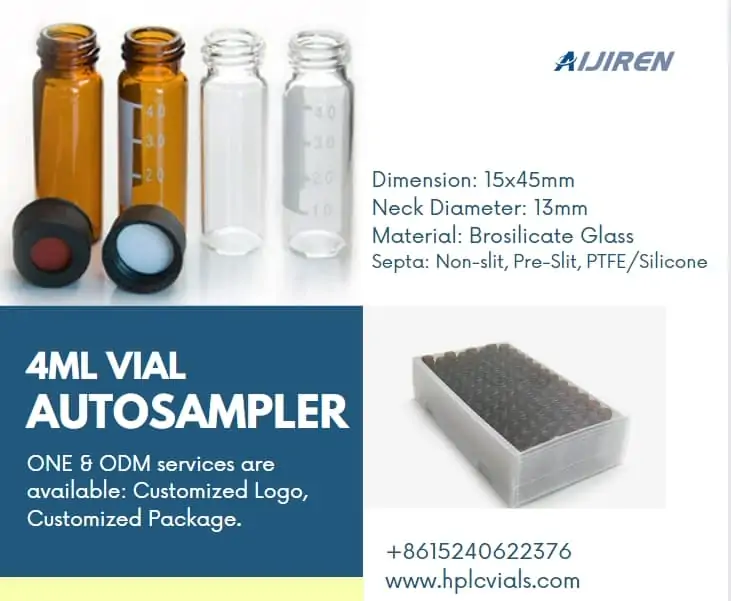 2ml autosampler vial4ml Brosilicate Glass Screw Neck Vial