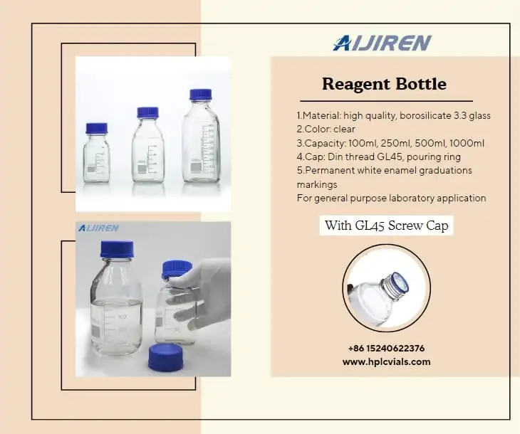 20ml headspace vialReagent Bottle With GL45 Screw Cap Supply